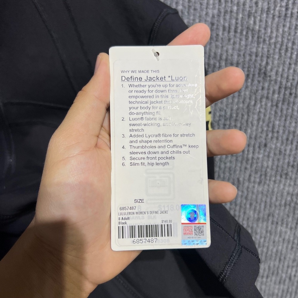 Lululemon Define Jacket Women 8 Black CU Buffaloes Luon Full Zip Activewear - Picture 6 of 13